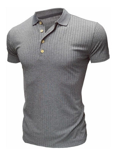Premium Textured Grey Polo Shirt
